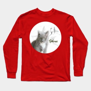 Sphynx Egyptian Grey Cat Long Sleeve T-Shirt